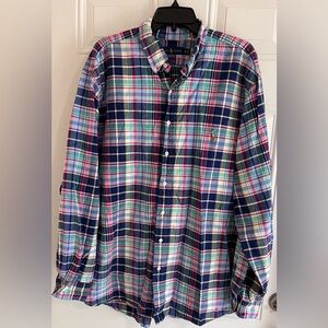 Polo Ralph Lauren Men’s Shirt Oxford Preppy Multi‎ Plaid Button Flesh Pony 2XB